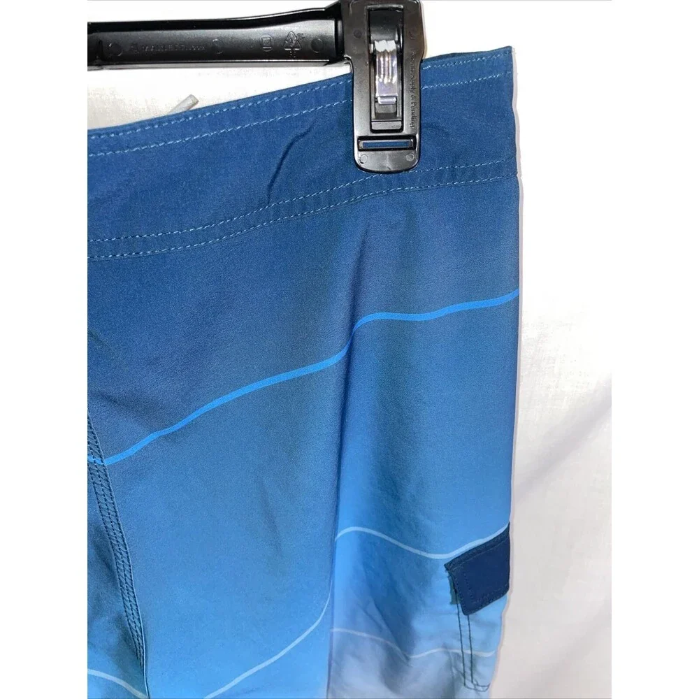 American Tall Board Shorts Men’s Size 30 Blue Striped Drawstring Pocket Ins 11